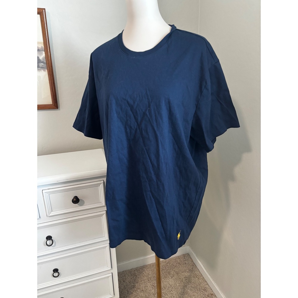 Polo Ralph Lauren Mens XL Navy‎ Blue Mercerized Cotton Pony Logo T-Shirt